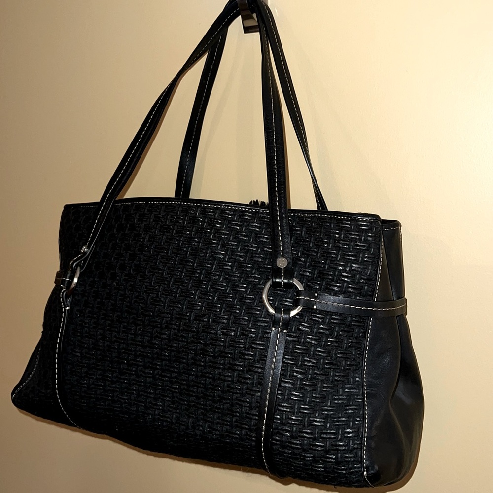 Large Donald J Pliner Handbag- Woven with Leather